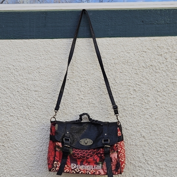 Desigual Bols Avatar Carryover top handle briefcase messenger bag red - Picture 2 of 12